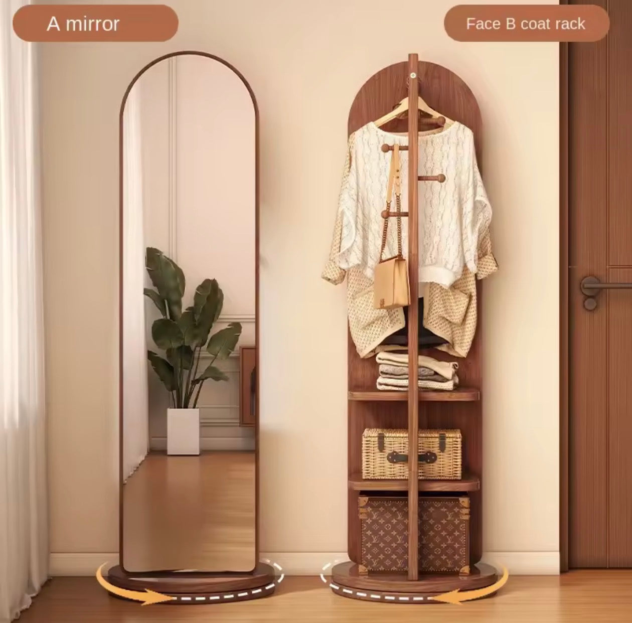 Revolving Style Mirror Rack