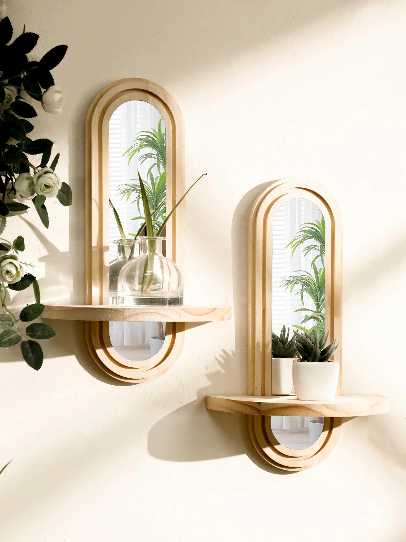 Arch Wall Mirror Shelf for Home Decor