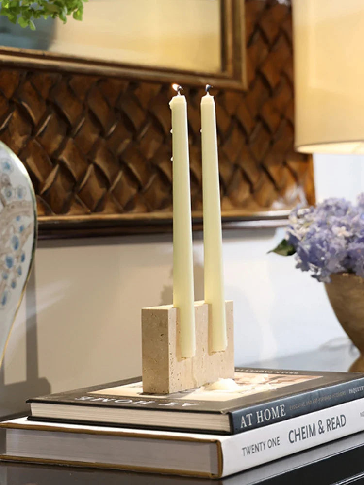Stone Marble Candle Holders