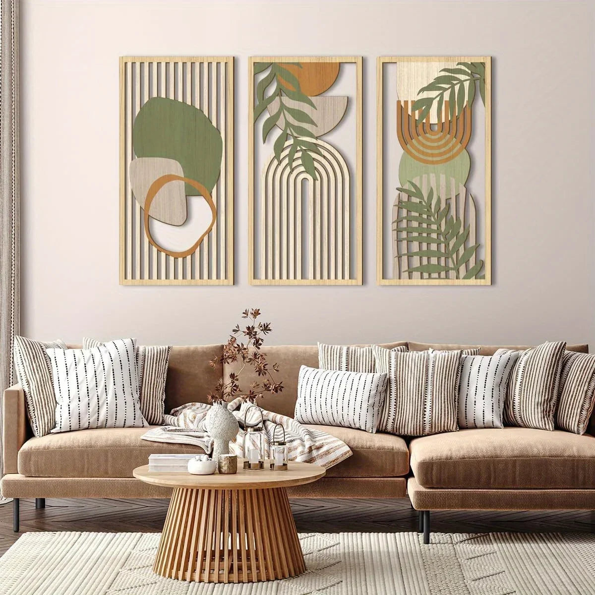 Sage Green Wooden Wall Art Set