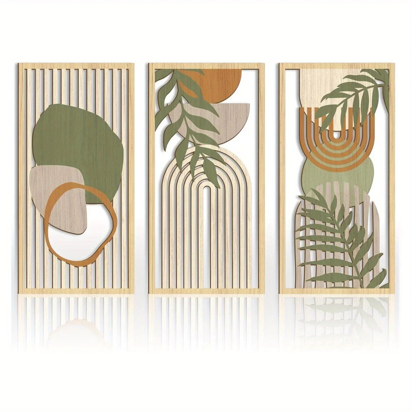 Sage Green Wooden Wall Art Set