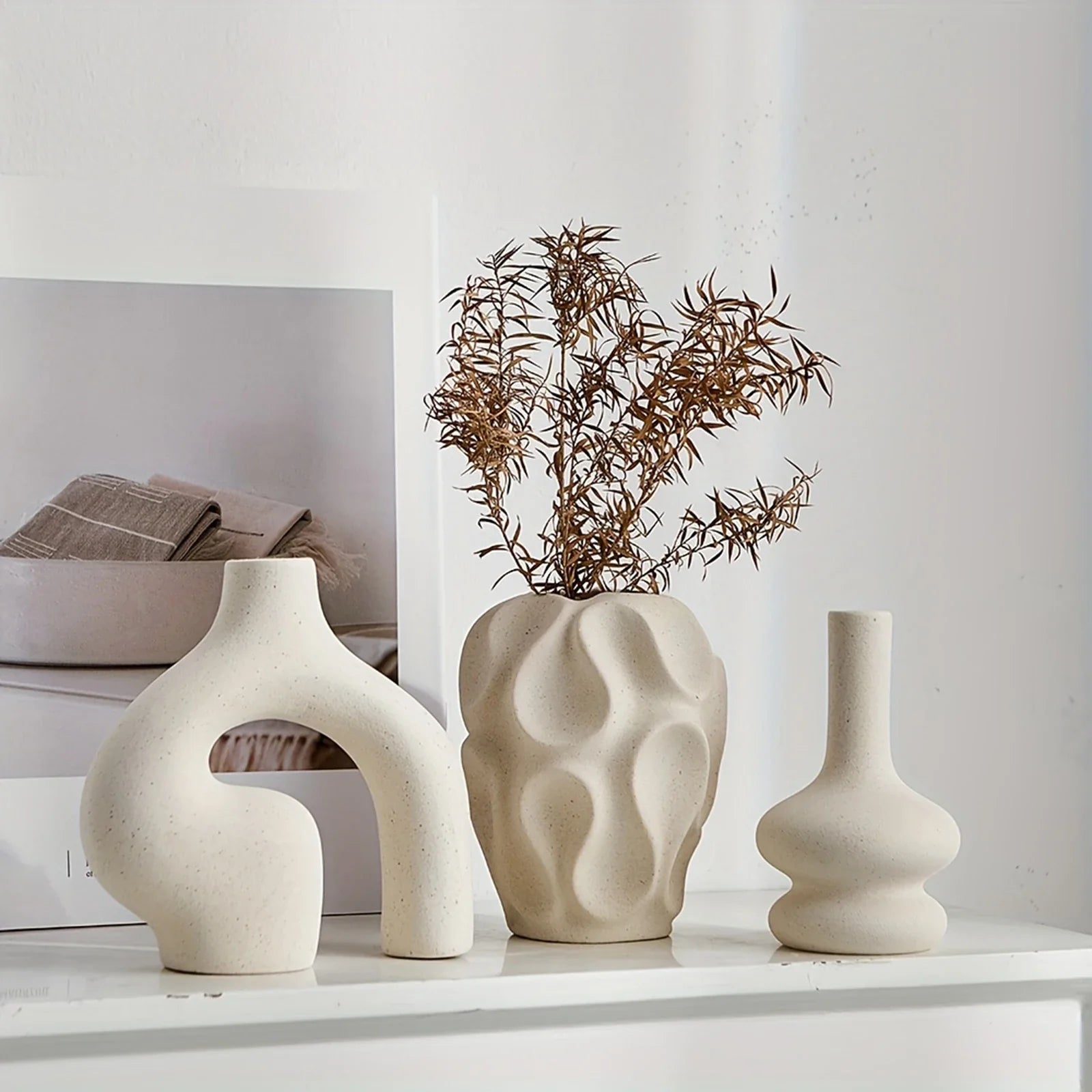 Bohemian Vase Trio: Elegant Home Decor
