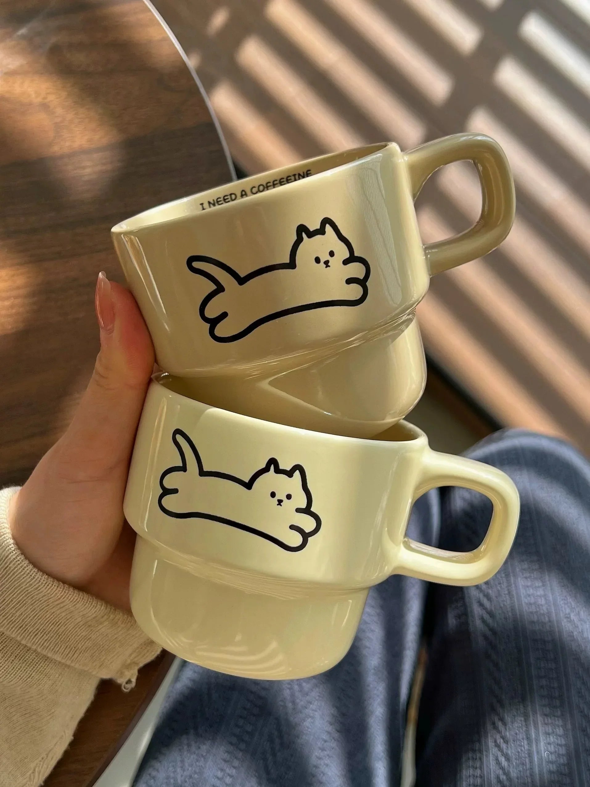 Playful Cat Ceramic Mugs