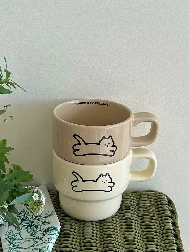 Playful Cat Ceramic Mugs
