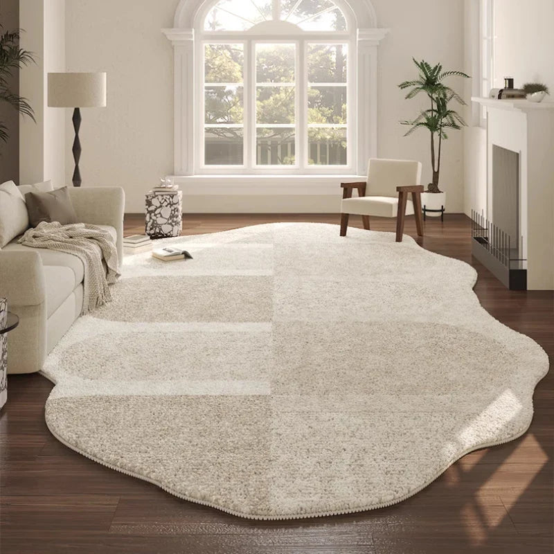 French Creamy Plush Living Rug