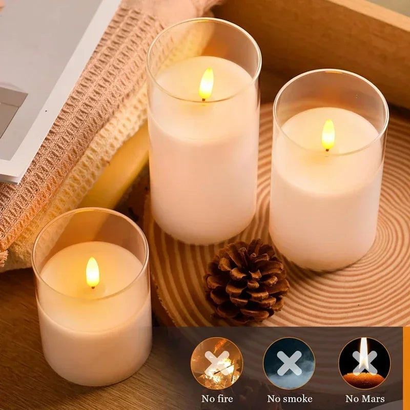 Serene Flame Candles Trio