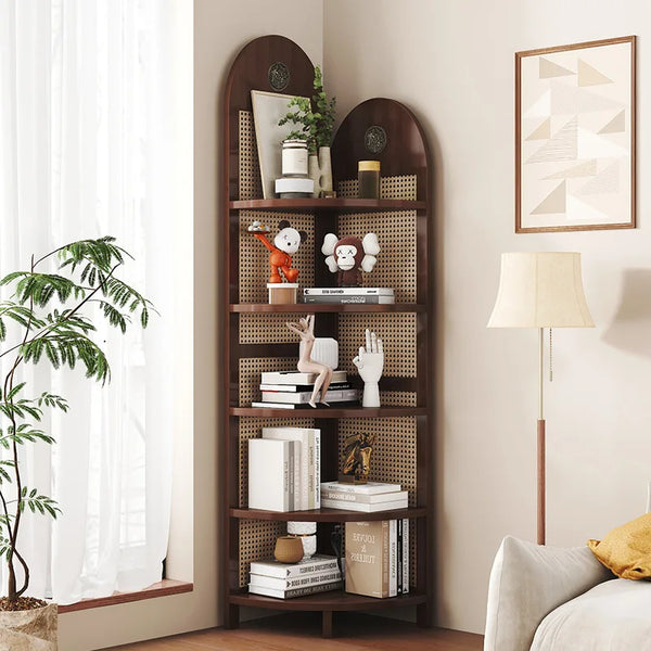 Rattan Arch Corner Shelf