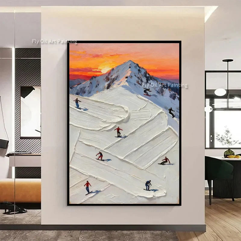Oil Paint Mountain Escape Canvas Art