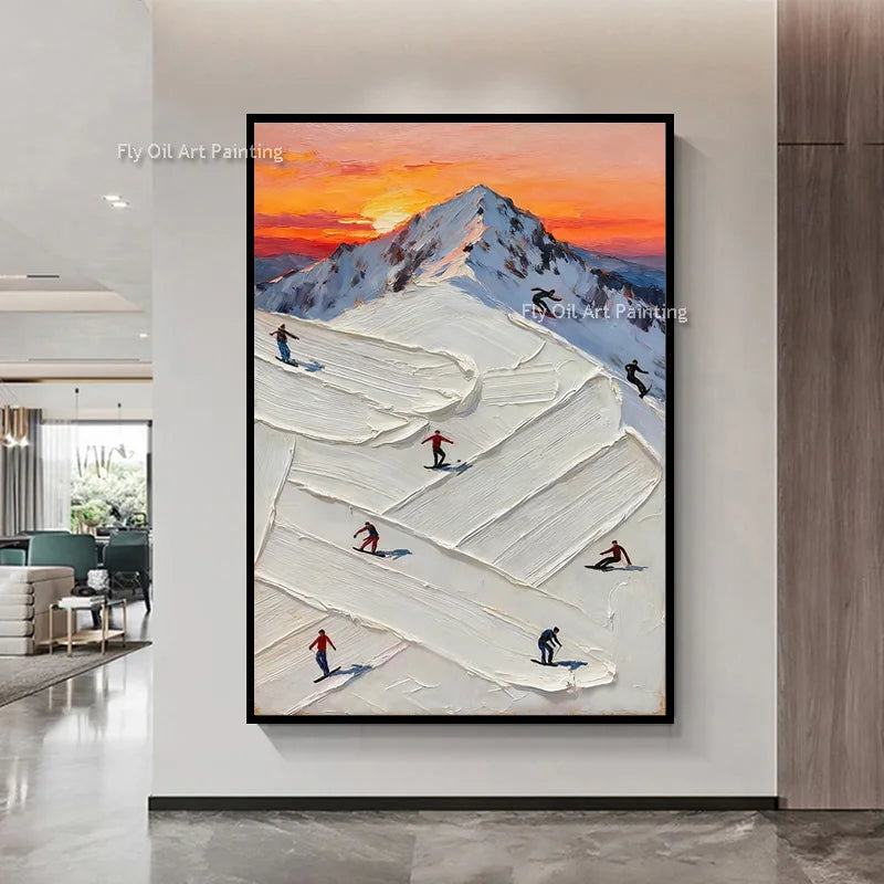 Oil Paint Mountain Escape Canvas Art