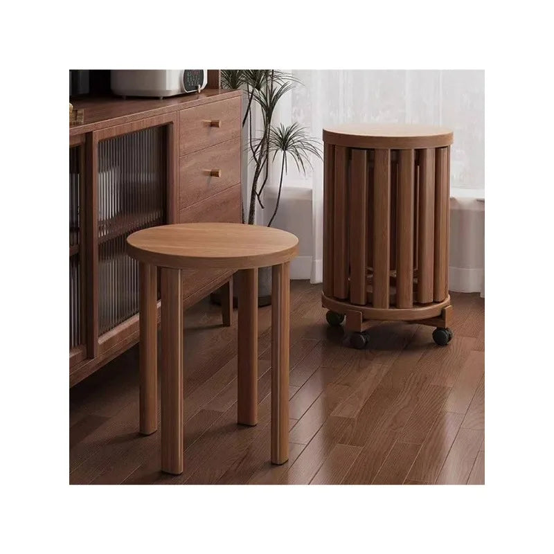 Versatile Oak Stackable Wooden Stool